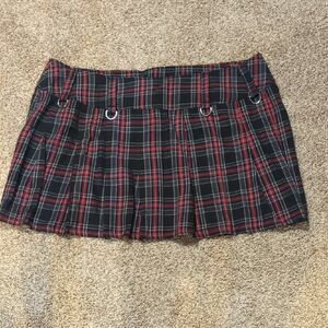 Vintage Lip Service Mini Skirt - Red and Black Plaid